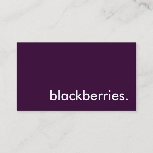 blackberries. business card (Front)
