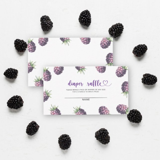 Blackberries - diaper raffle baby shower enclosure card (Creator Uploaded)