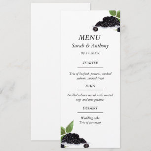 Blackberries Fruit Watercolor Rustic Wedding Food  Menu