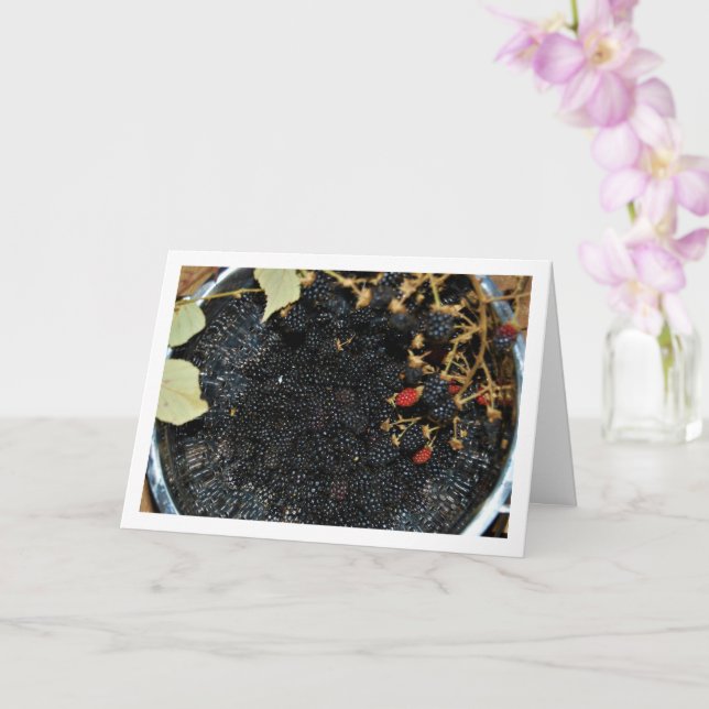 Blackberries in Colander Card (Orchid)