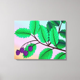 Blackberries on a Branch Canvas Print