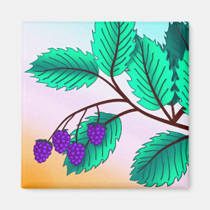 Blackberries on a branch magnet