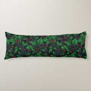 Blackberries on dark gray body cushion
