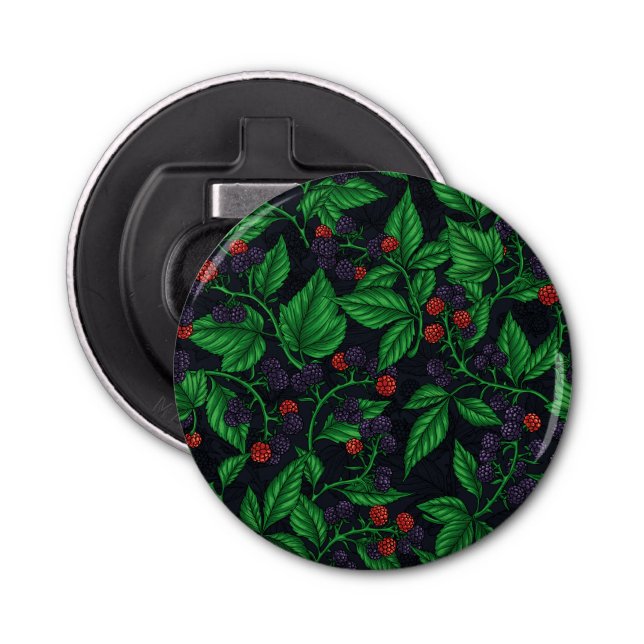 Blackberries on dark grey bottle opener (Front)