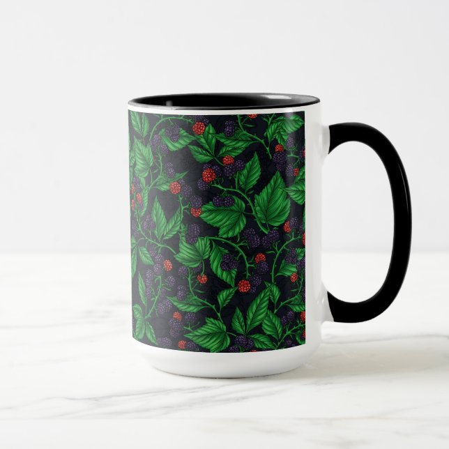 Blackberries on dark grey mug (Right)
