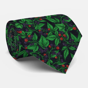 Blackberries on dark grey tie