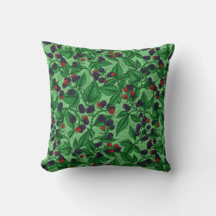 Blackberries on green cushion