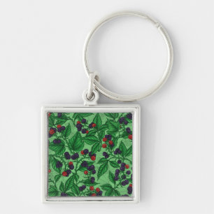 Blackberries on green key ring