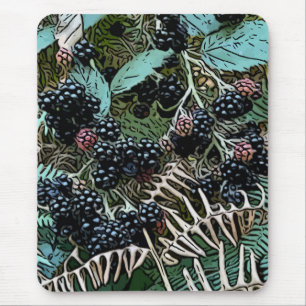 Blackberries on the vine mouse mat
