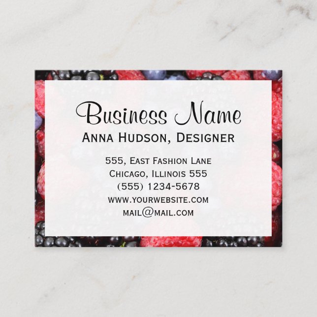 Blackberries, Raspberries, Blueberries Business Card (Front)