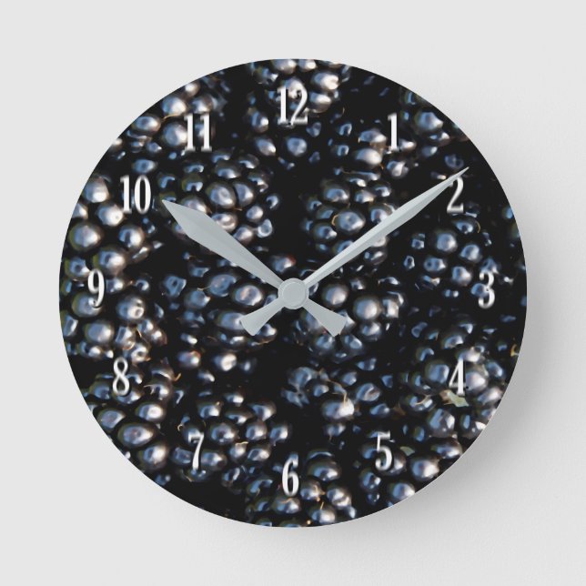 Blackberries Round Clock (Front)
