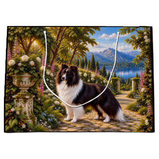 Blackberries, Shetland Sheepdog Large Gift Bag
