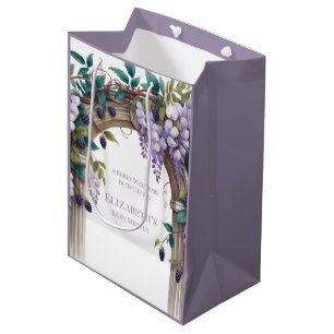 Blackberries & Wisteria Gender Neutral Baby Shower Medium Gift Bag