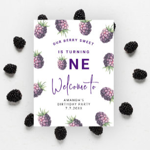 Blackberry 1st Birthday Party   Berry First Poster