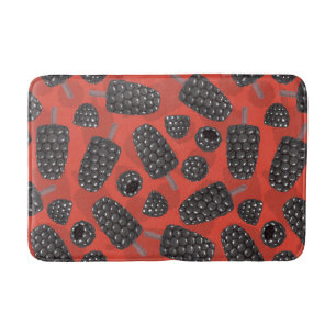 Blackberry and blackberry ice cream pattern bath mat