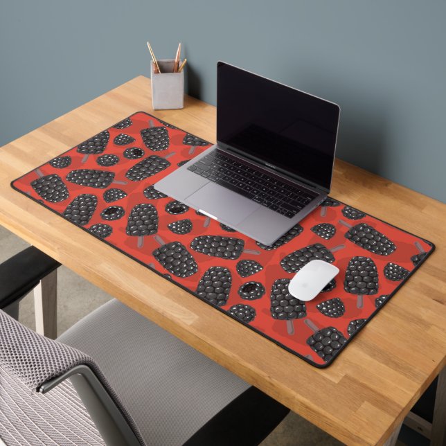 Blackberry and blackberry ice cream pattern desk mat (Office 2)