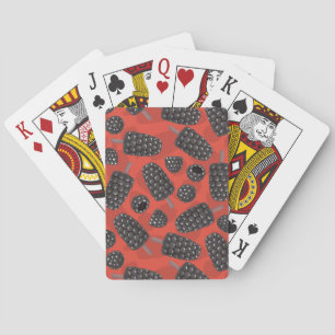 Blackberry and blackberry ice cream pattern playing cards