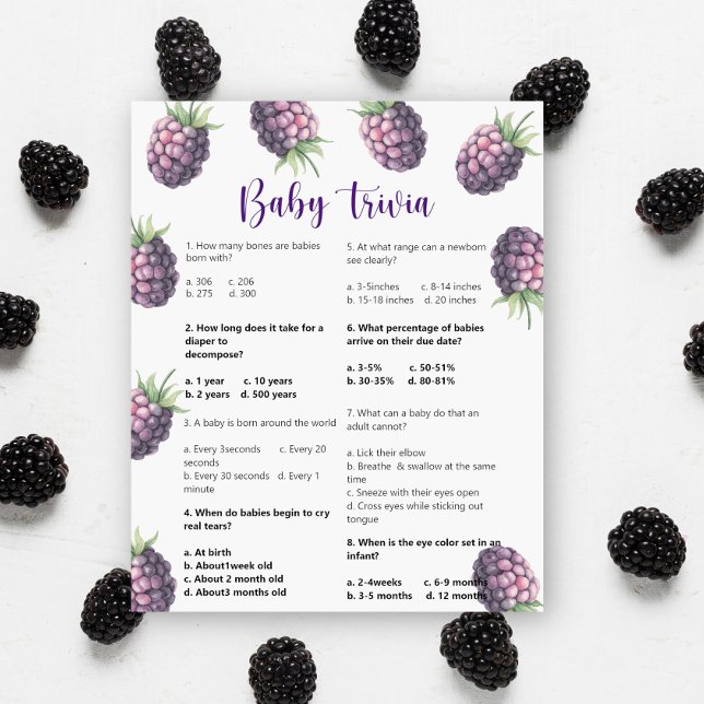 Blackberry Baby Trivia Baby Shower Game (Creator Uploaded)