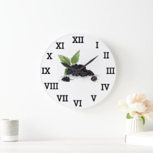 Blackberry Berry watercolor Fruit Summer Colourful Large Clock