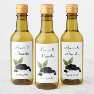 Blackberry Blackberries Fruits Summer Wedding Wine Label