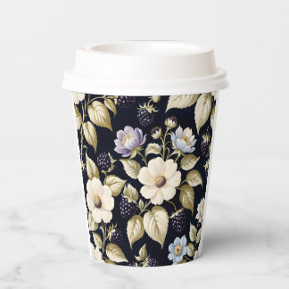 Blackberry Blooms Tea Party Paper Cups
