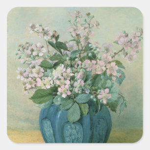Blackberry Blossoms Square Sticker