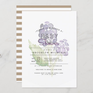 Blackberry Duo | Fruity Watercolor Baby Shower Invitation
