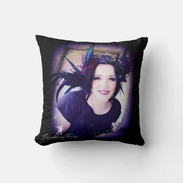 Blackberry Fairy Square Pillow (Front)