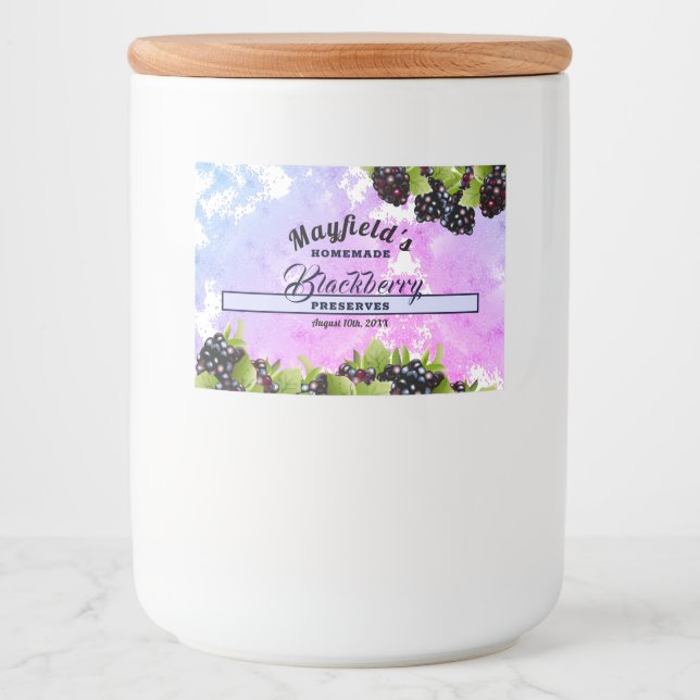 Blackberry Fruit Canning | Jam Jar Label (Front)