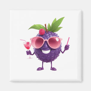 Blackberry Fun Cheerful Vacation Tropical Drink Magnet