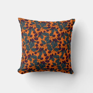 Blackberry hand -drawn pattern cushion