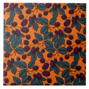 Blackberry hand -drawn pattern tile