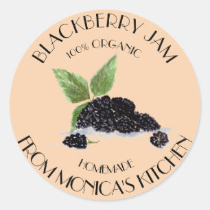 Blackberry Jam Blackberries Watercolor berries Cla Classic Round Sticker