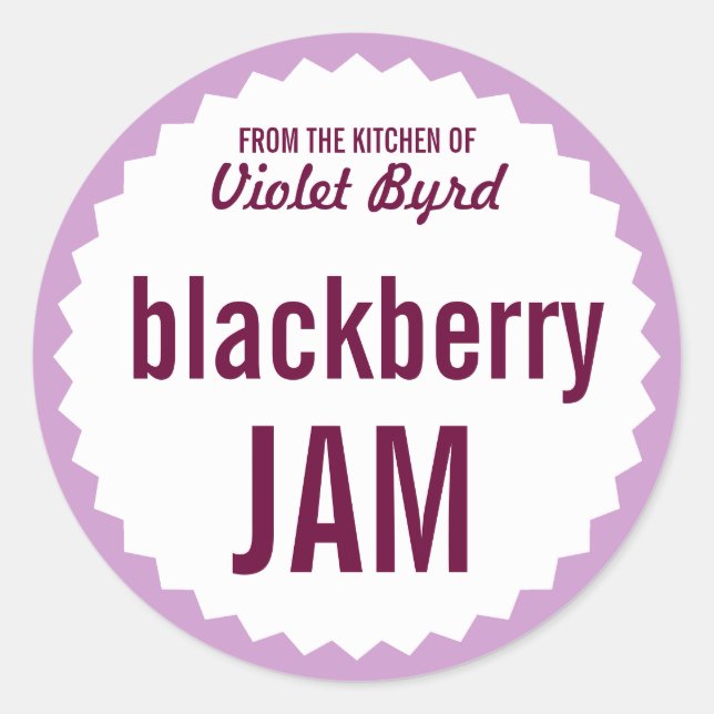 Blackberry Jam Home Canning Label Template (Front)