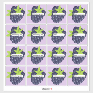 Blackberry Jam Labels Custom Vinyl Sticker Sheet