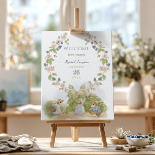 Blackberry Jam Mice Cottagecore Welcome Poster