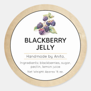Blackberry Jam or Jelly Canning Jar Label