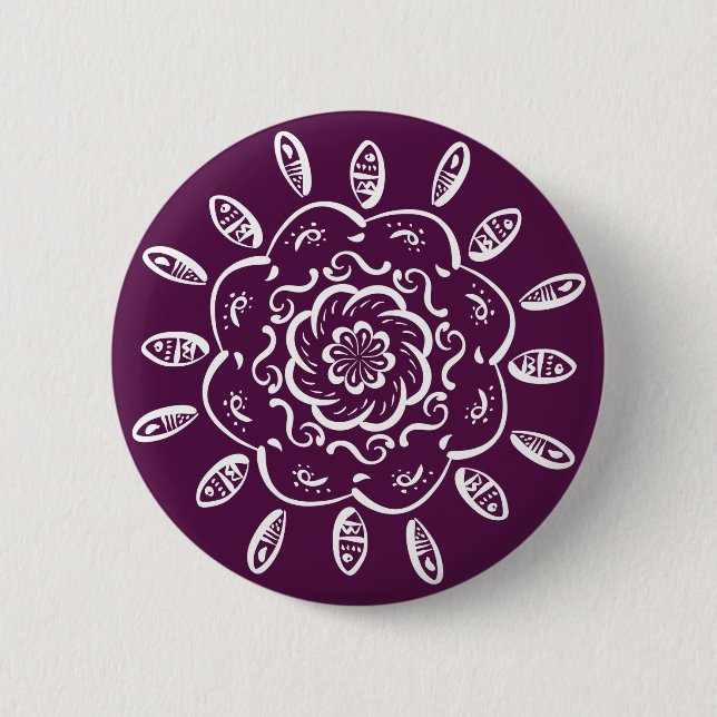 Blackberry Mandala 6 Cm Round Badge (Front)