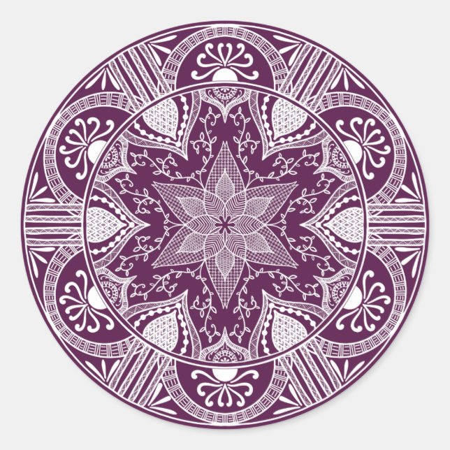 Blackberry Mandala Classic Round Sticker (Front)