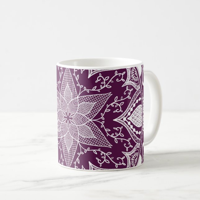 Blackberry Mandala Coffee Mug (Front Right)
