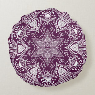 Blackberry Mandala Round Cushion