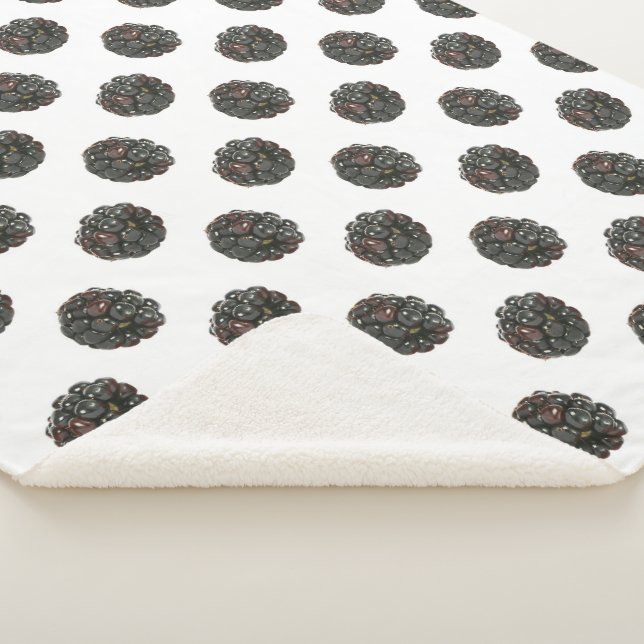 Blackberry. Polka dots. fruits pattern. Sherpa Blanket (3/4)
