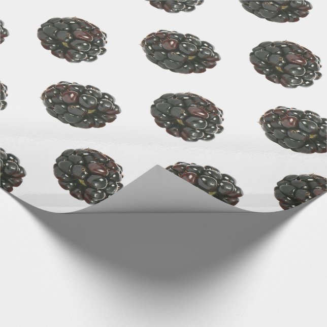 Blackberry. Polka dots. fruits pattern. Wrapping Paper (Corner)