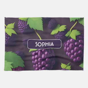 Blackberry Retro Colorful Personalized Pattern Tea Towel