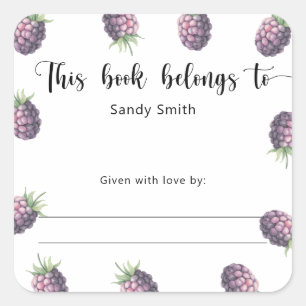 Blackberry - This book belongs to Square Sticker
