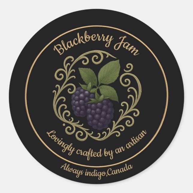 Blackberry Whisper – Artisan Jam Label (Front)