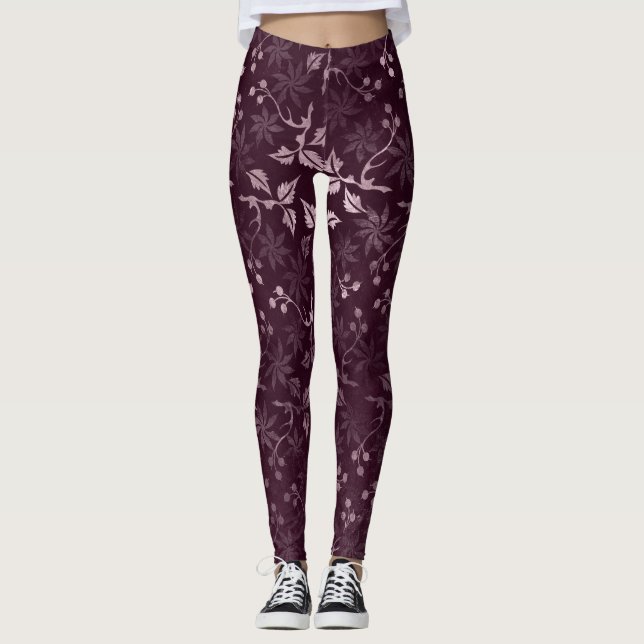 Blackberry Wine Pattern  Leggings (Front)