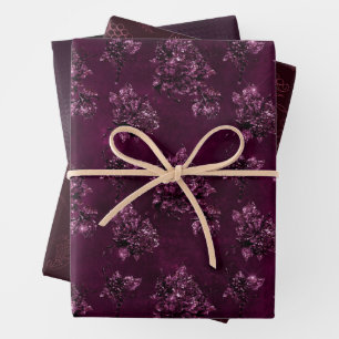 Blackberry Wine Pattern Wrapping Paper Sheet
