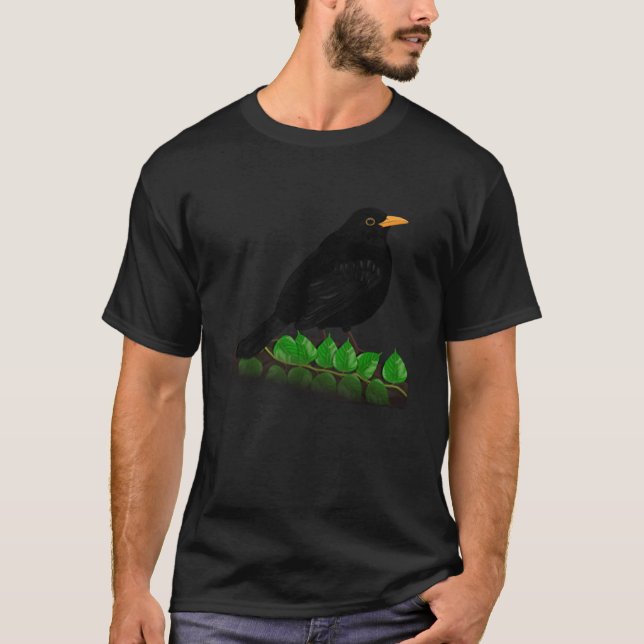Blackbird Bird Bird Birdwatcher Animal Biologist T-Shirt (Front)
