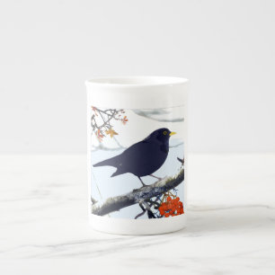 Blackbird Bone China mug